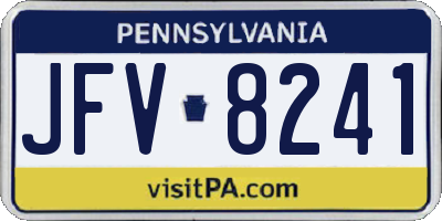 PA license plate JFV8241