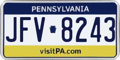 PA license plate JFV8243