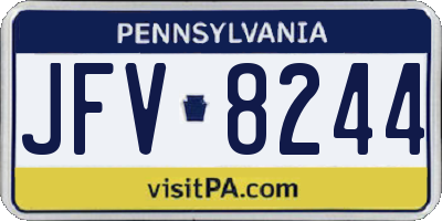 PA license plate JFV8244