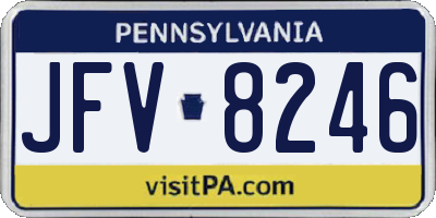 PA license plate JFV8246