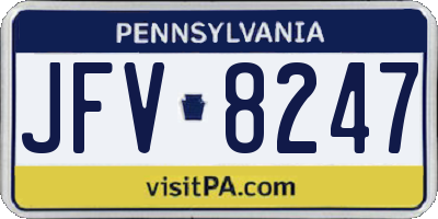 PA license plate JFV8247