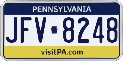 PA license plate JFV8248