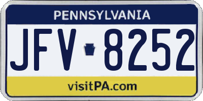 PA license plate JFV8252