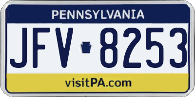 PA license plate JFV8253