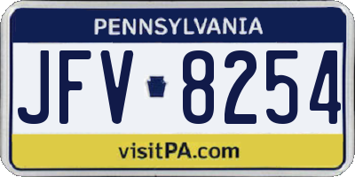 PA license plate JFV8254