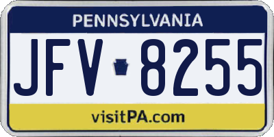 PA license plate JFV8255