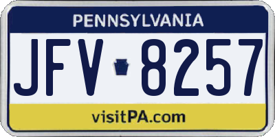 PA license plate JFV8257