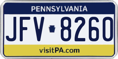PA license plate JFV8260