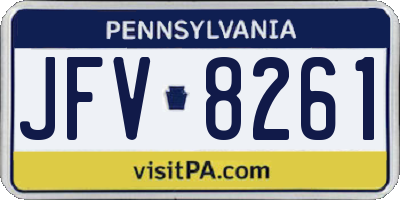 PA license plate JFV8261