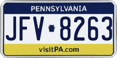 PA license plate JFV8263