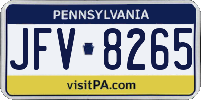 PA license plate JFV8265