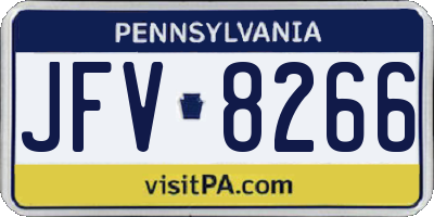 PA license plate JFV8266