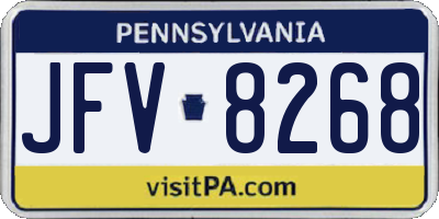 PA license plate JFV8268