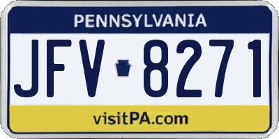 PA license plate JFV8271