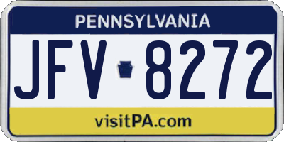 PA license plate JFV8272