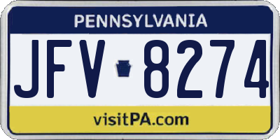 PA license plate JFV8274