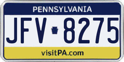 PA license plate JFV8275