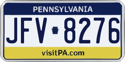 PA license plate JFV8276