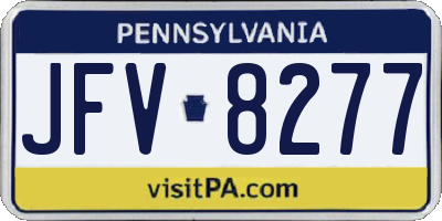 PA license plate JFV8277