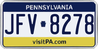 PA license plate JFV8278