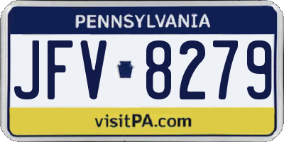PA license plate JFV8279