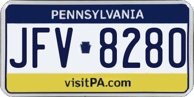 PA license plate JFV8280