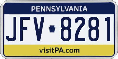 PA license plate JFV8281