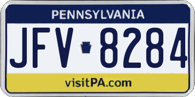PA license plate JFV8284