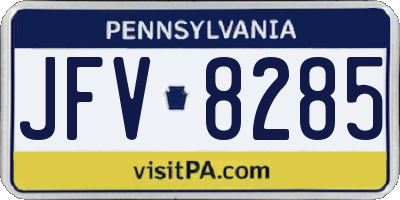 PA license plate JFV8285
