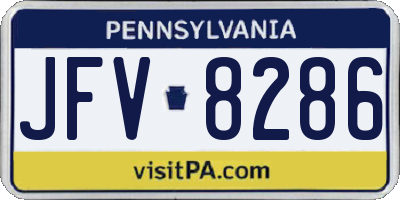 PA license plate JFV8286