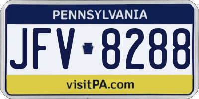 PA license plate JFV8288