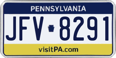 PA license plate JFV8291
