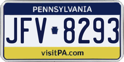 PA license plate JFV8293