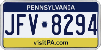 PA license plate JFV8294