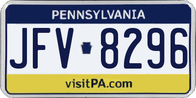 PA license plate JFV8296