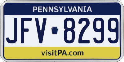 PA license plate JFV8299
