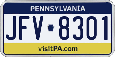PA license plate JFV8301