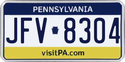 PA license plate JFV8304