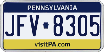 PA license plate JFV8305
