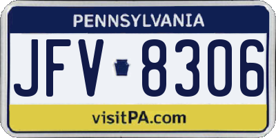 PA license plate JFV8306