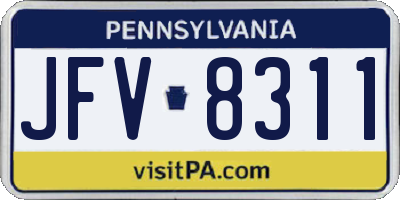 PA license plate JFV8311