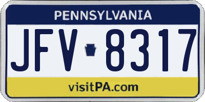 PA license plate JFV8317