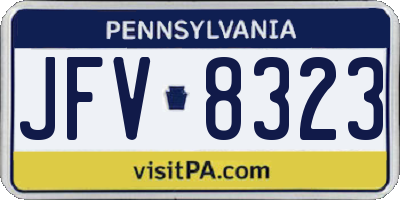 PA license plate JFV8323