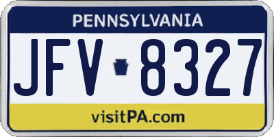 PA license plate JFV8327