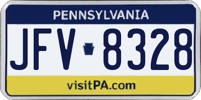 PA license plate JFV8328