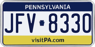 PA license plate JFV8330
