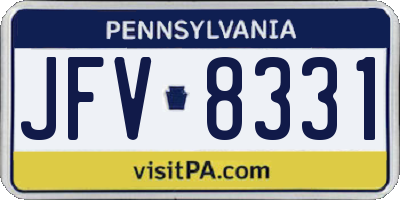 PA license plate JFV8331