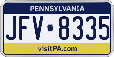 PA license plate JFV8335