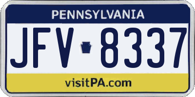 PA license plate JFV8337