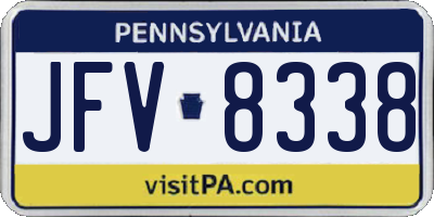 PA license plate JFV8338
